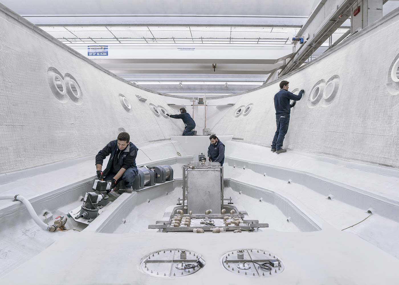 MCY workers inside the hull.