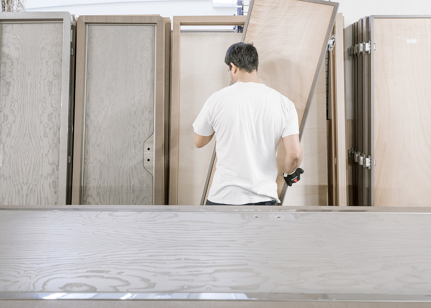 Custom made doors ready for final assembly.