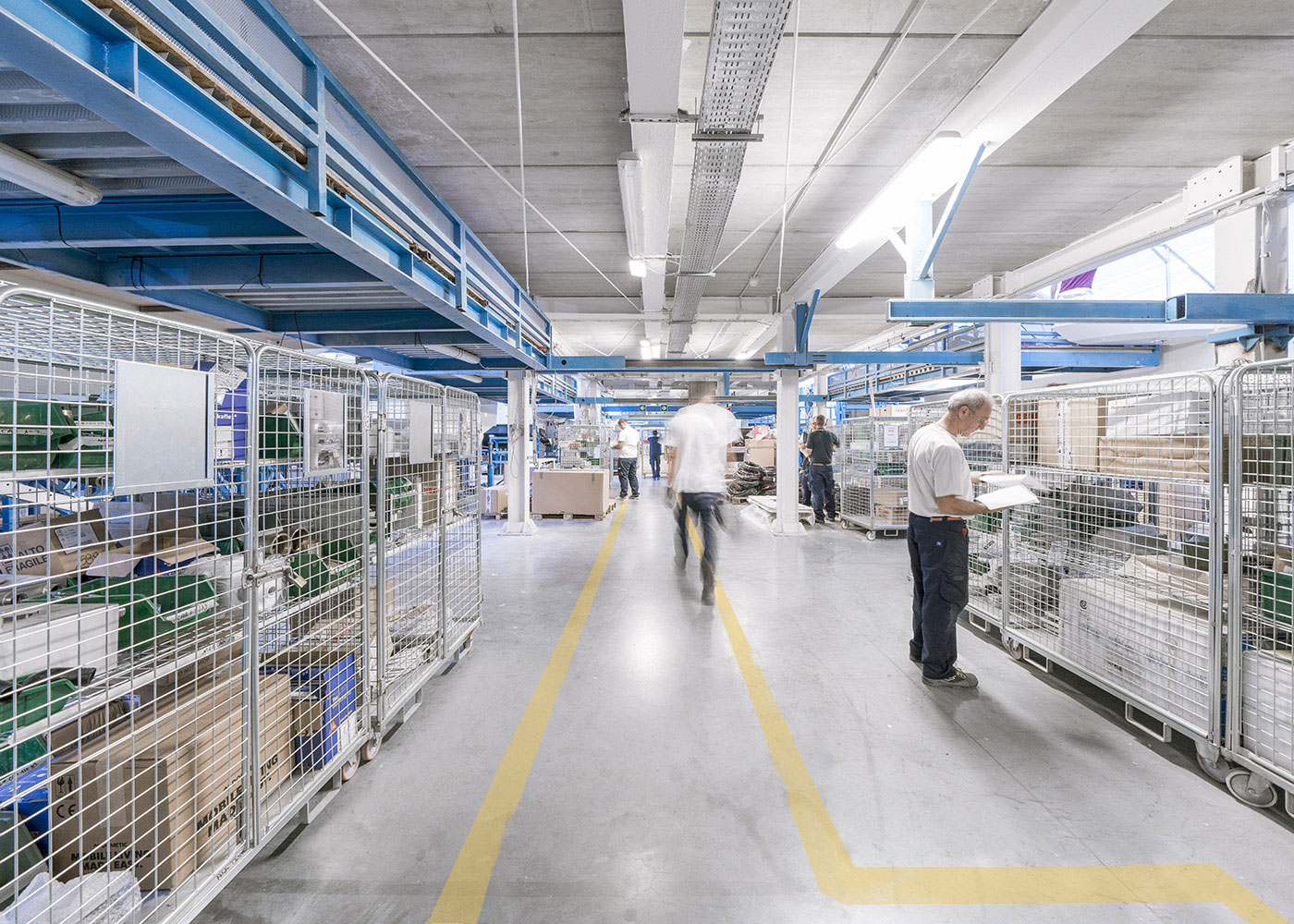 Workers at the MCY shipyard.